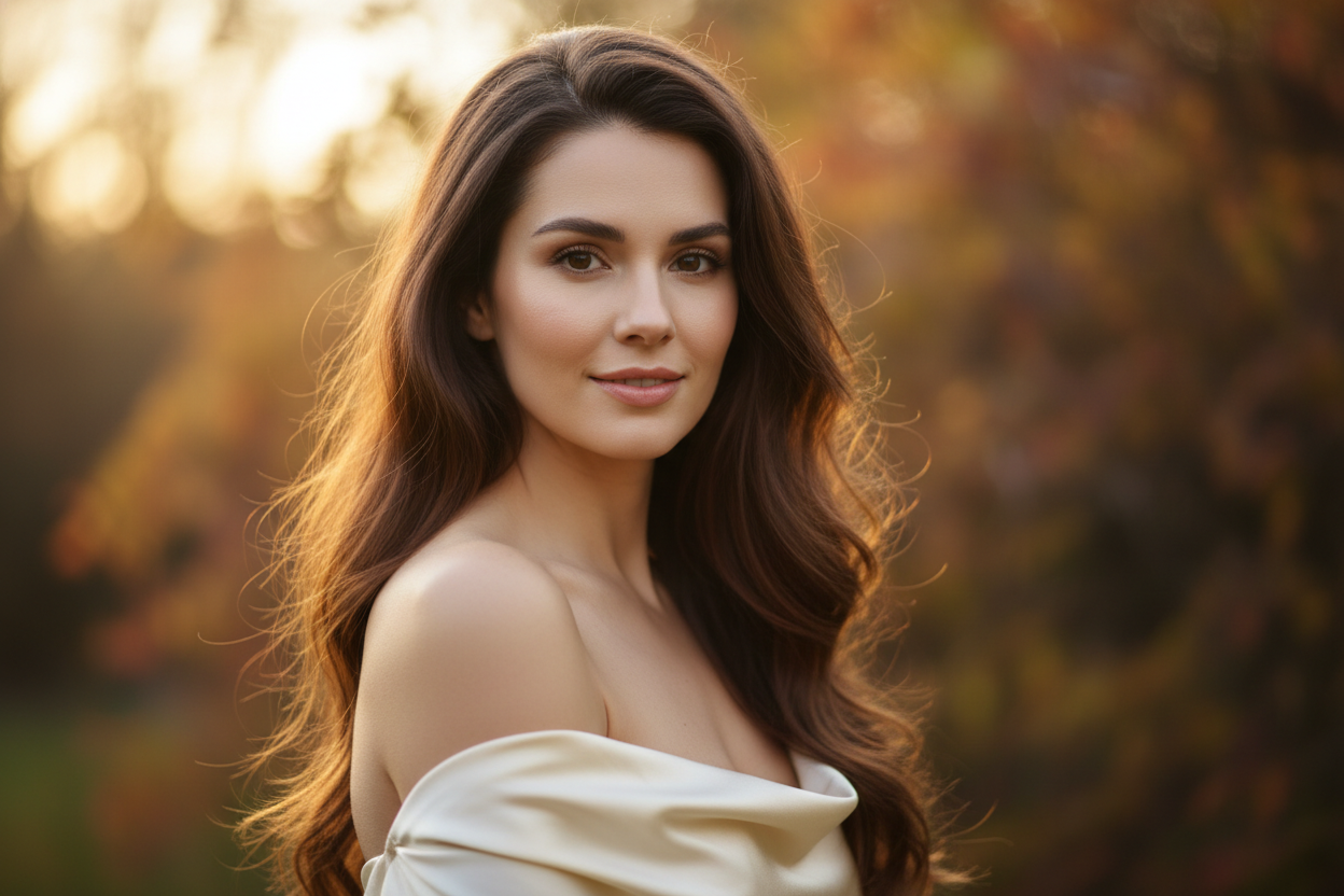 Gere uma morena bonita com cabelo ondulado 